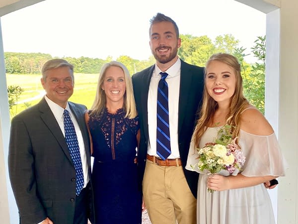 Shot of family at a wedding