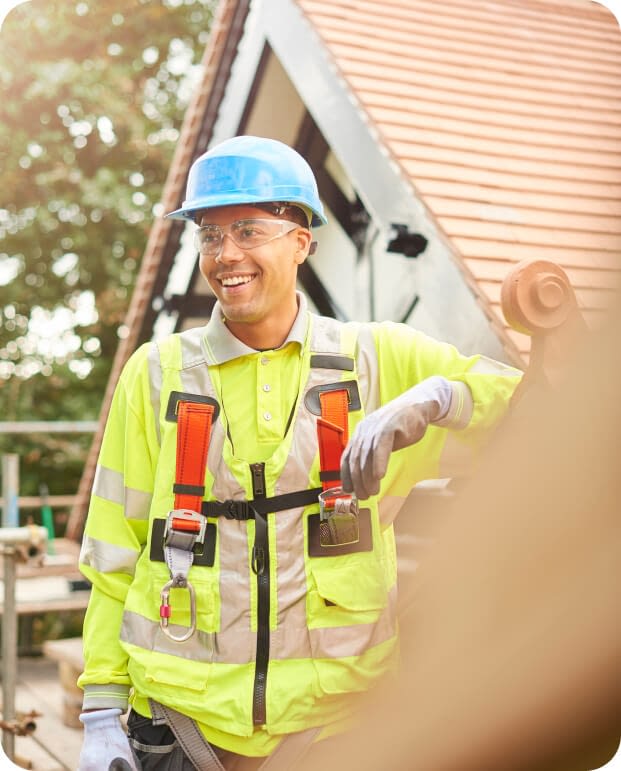 a young male roofer